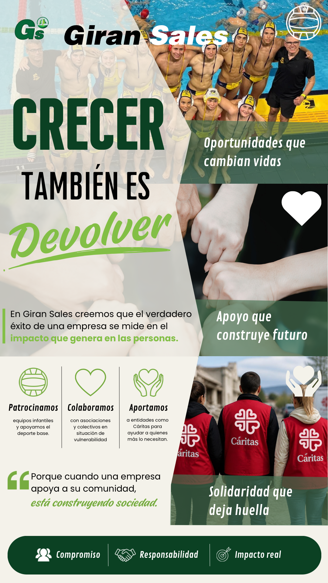 Crecer también es devolver, compromiso social de GIRAN SALES